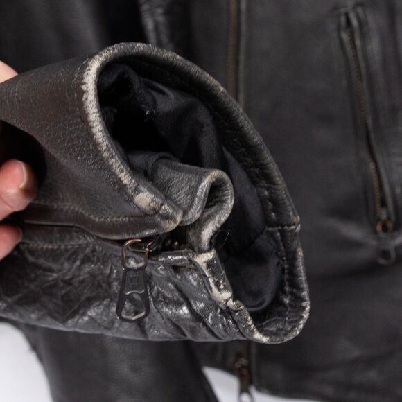 Women's Unbranded XL Black Leather Coat Biker Jacket Riding Motorcycle - Picture 5 of 12